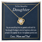 To Our Beautiful Daughter Love Knot Pendant Necklace from Mom and Dad