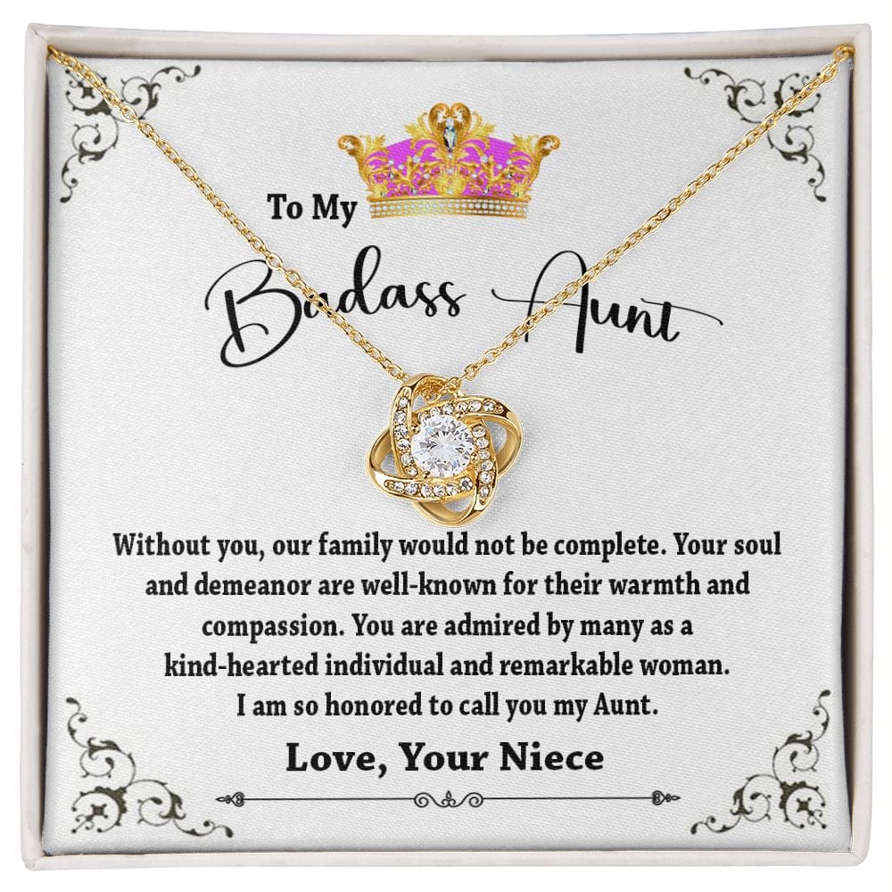 To My Badass Aunt / To My Aunt Love Knot Necklace from Niece
