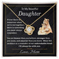 To My Beautiful Daughter Gift Necklace from Mom / To My Daughter Present / Love Knot Pendant
