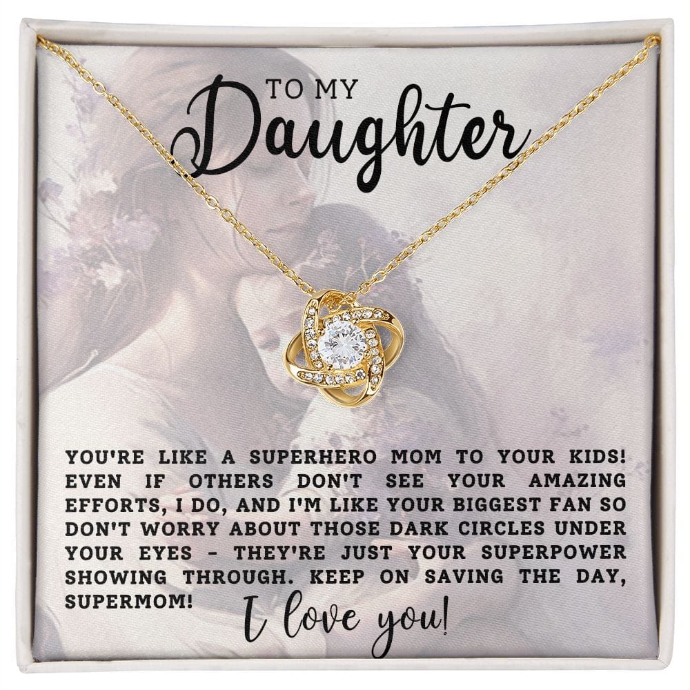 To My Daughter Gift Necklace, Love Knot Pendant Necklace for Daughter, Mother's Day, Birthday
