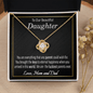 To Our Beautiful Daughter Love Knot Necklace from Mom and Dad