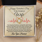 Happy Valentines Day To My Gorgeous Wife Love Knot Necklace, To My Wife Gift Necklace