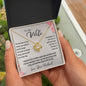 To My Wife Gift Necklace, Love Knot Pendant Necklace with Message Card