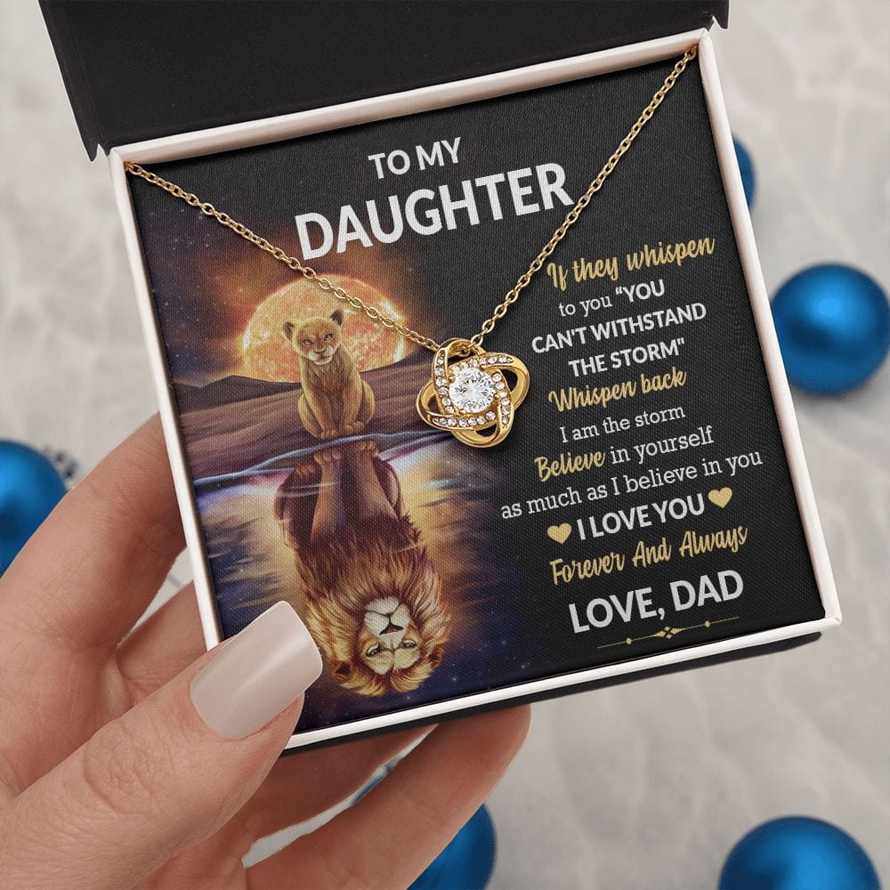 To My Daughter Gift Necklace with Message Card / Daughter Gift From Dad / Love knot pendant Necklace for Daughter