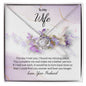 To My Wife Gift Necklace, Love Knot Pendant Necklace with Loving Message Card