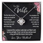 To My Wife Gift Necklace, Love Knot Pendant Necklace with Message Card