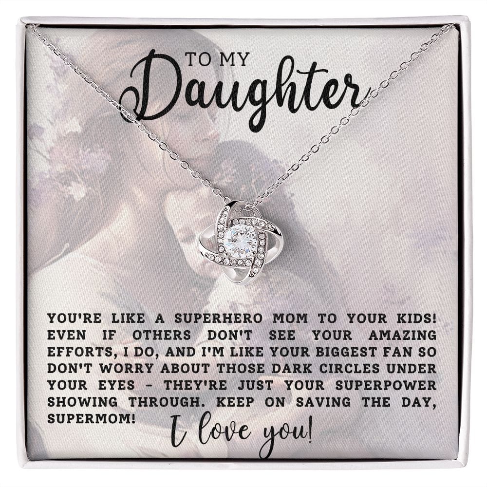 To My Daughter Gift Necklace, Love Knot Pendant Necklace for Daughter, Mother's Day, Birthday
