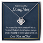 To Our Beautiful Daughter Love Knot Pendant Necklace from Mom and Dad