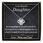To Our Beautiful Daughter Love Knot Necklace, To My Daughter