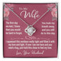 To My Wife Gift Necklace, Love Knot Pendant Necklace with Beautiful Message Card