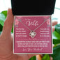 To My Wife Gift Necklace, Love Knot Pendant Necklace with Beautiful Message Card