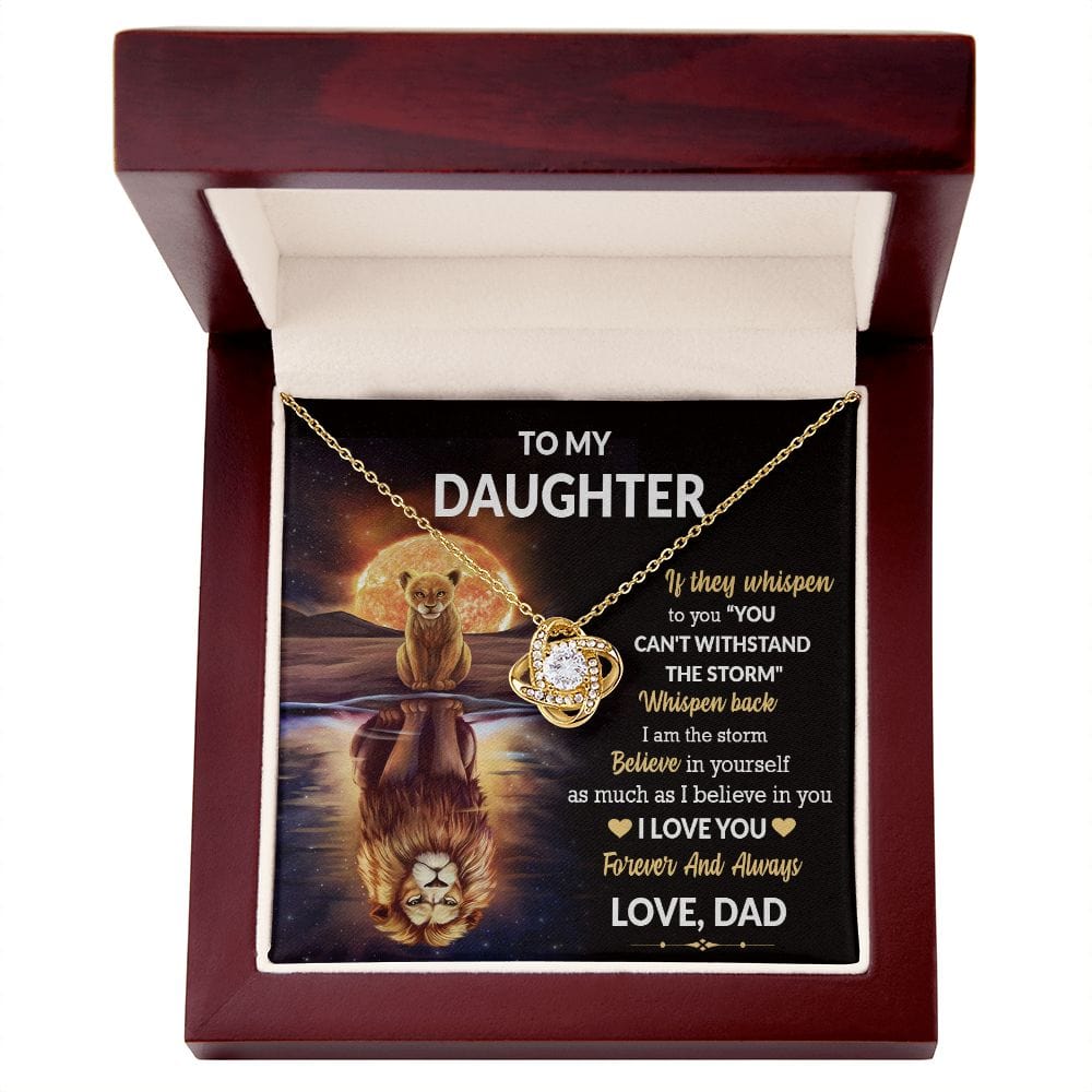 To My Daughter Gift Necklace with Message Card / Daughter Gift From Dad / Love knot pendant Necklace for Daughter
