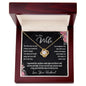 To My Wife Gift Necklace, Love Knot Pendant Necklace with Message Card