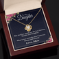 To Daughter from Mom gift Necklace / Love Knot Necklace For Daughter / Daughter Birthday Gift / To My Daughter Necklace