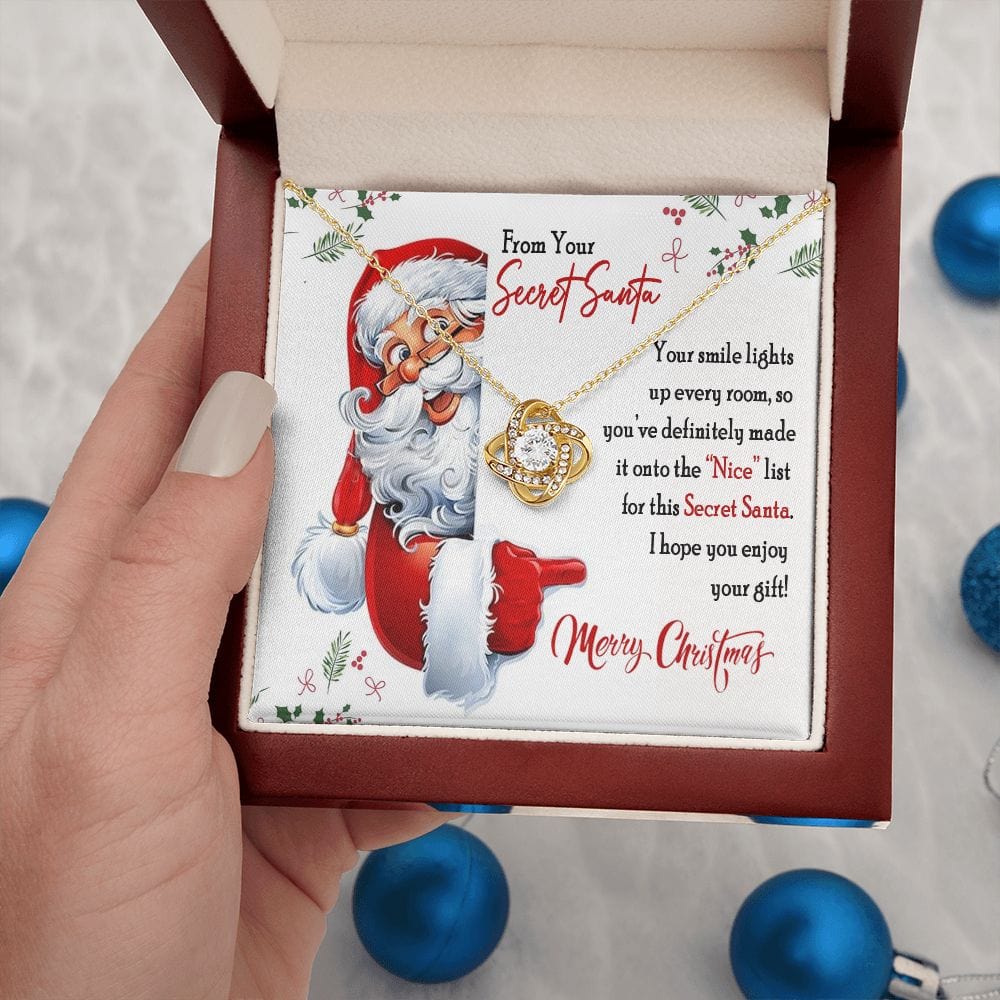 From Your Secret Santa Gift Necklace / Love Knot Necklace for Coworker
