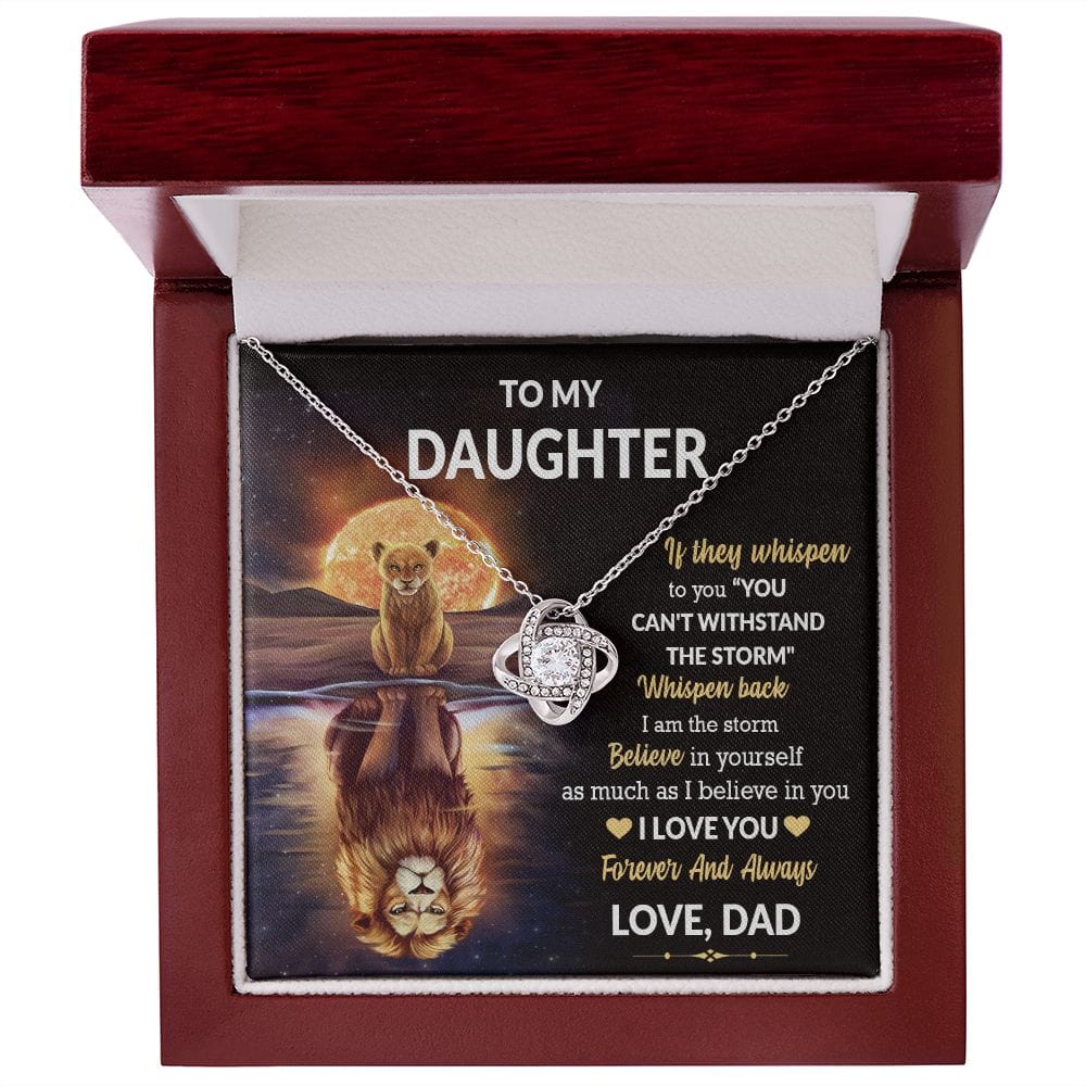 To My Daughter Gift Necklace with Message Card / Daughter Gift From Dad / Love knot pendant Necklace for Daughter