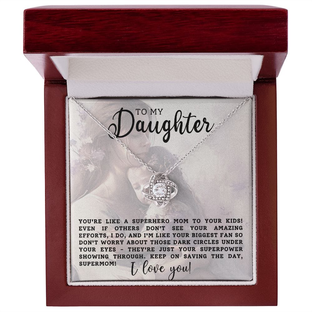 To My Daughter Gift Necklace, Love Knot Pendant Necklace for Daughter, Mother's Day, Birthday