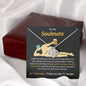 To My Soulmate Gift Necklace, Funny Message Card with Love Knot Pendant Necklace