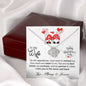 To My Wife Gift Necklace with Message Card, Love Knot Pendant Necklace