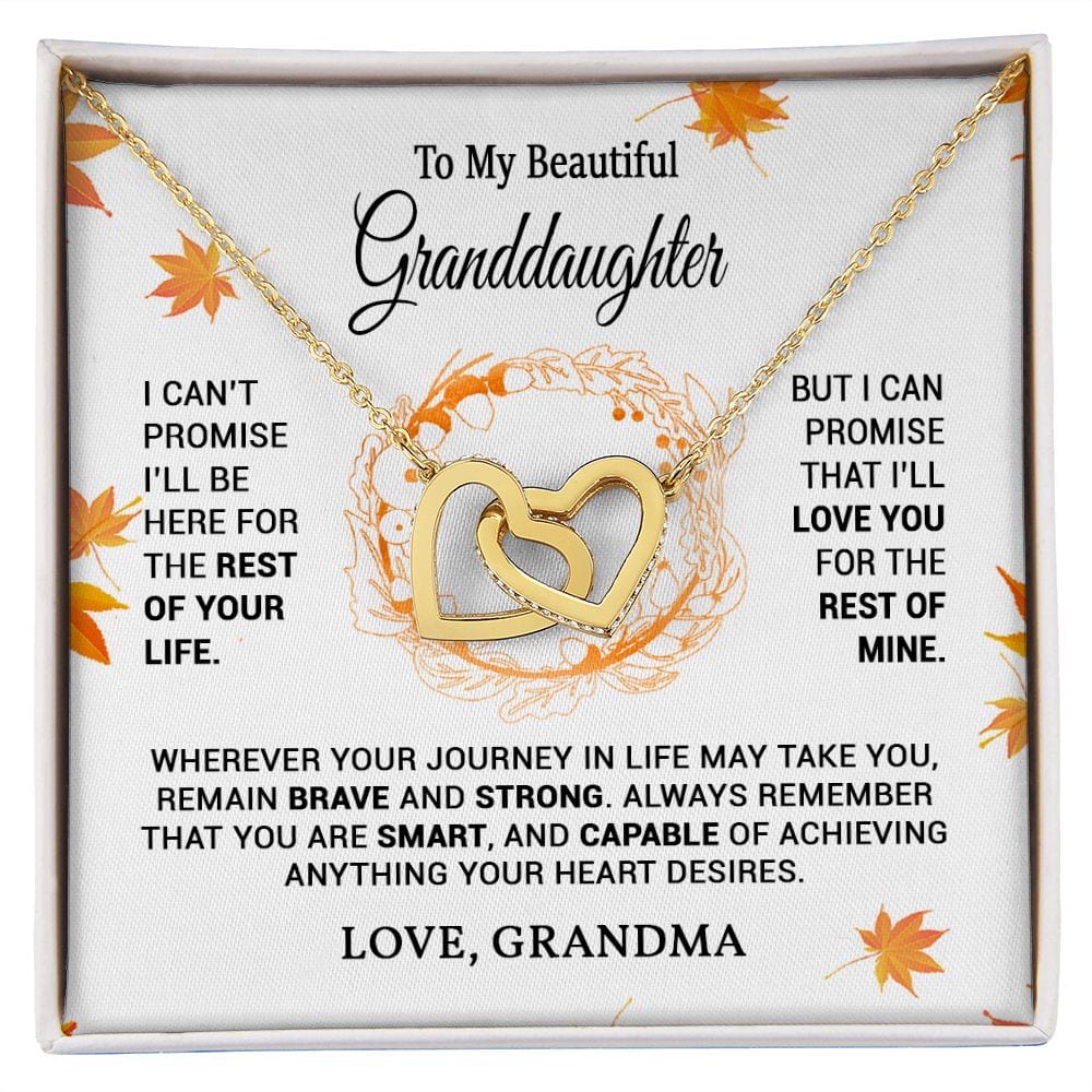To My Granddaughter Interlocking Hearts Necklace / Graddaughter Gift from Grandma