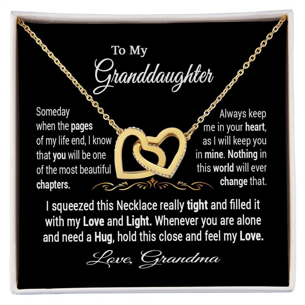 To My Granddaughter Gift Necklace from Grandma / Interlocking Hearts Necklace