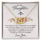 To My Daughter Gift Necklace with Hearfelt Message Card, Interlocking Hearts Necklace