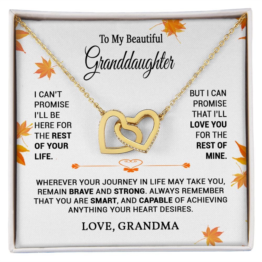 To My Granddaughter Gift Necklace from Grandma / Interlocking Hearts Necklace for Granddaughter