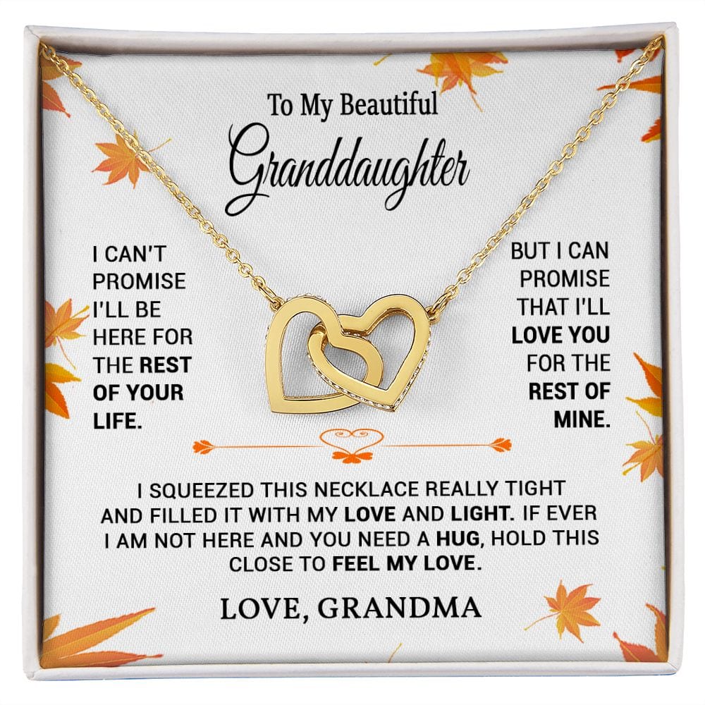 To My Granddaughter Necklace from Grandma / Interlocking Hearts Necklace for Granddaughter