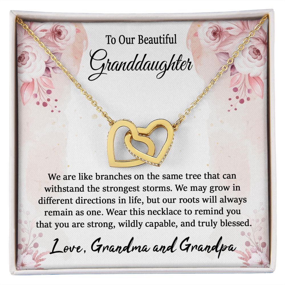 To Our Beautiful Granddaughter Gift Necklace from Grandparents / Interlocking Hearts Necklace for Granddaughter / Granddaughter Present/ To My Granddaughter