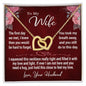 To My Wife Gift Necklace, Interlocking Hearts Necklace with Loving Message Card
