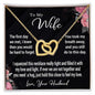 To My Wife Gift Necklace, Interlocking Hearts Necklace with Message Card