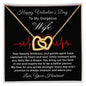 Happy Valentine's Day Gift Necklace To My Gorgeous Wife, Interlocking Hearts Necklace for Wife from Husband, To My Wife Necklace