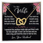 To My Wife Gift Necklace, Interlocking Hearts Necklace with Message Card