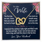 To My wife Gift Necklace, Interlocking Hearts Necklace with Beautiful Message Card