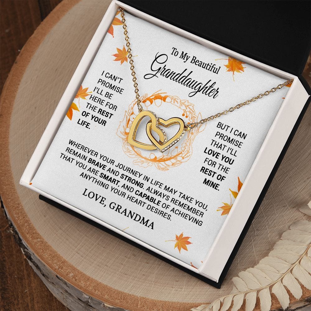 To My Granddaughter Interlocking Hearts Necklace / Graddaughter Gift from Grandma