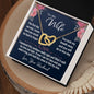 To My wife Gift Necklace, Interlocking Hearts Necklace with Beautiful Message Card