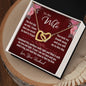 To My Wife Gift Necklace, Interlocking Hearts Necklace with Loving Message Card