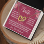To My Wife Gift Necklace, Interlocking Hearts Necklace with Loving Message Card