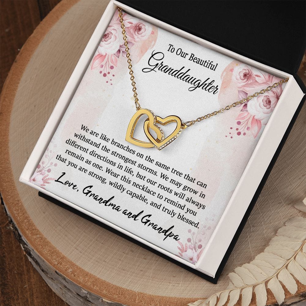 To Our Beautiful Granddaughter Gift Necklace from Grandparents / Interlocking Hearts Necklace for Granddaughter / Granddaughter Present/ To My Granddaughter