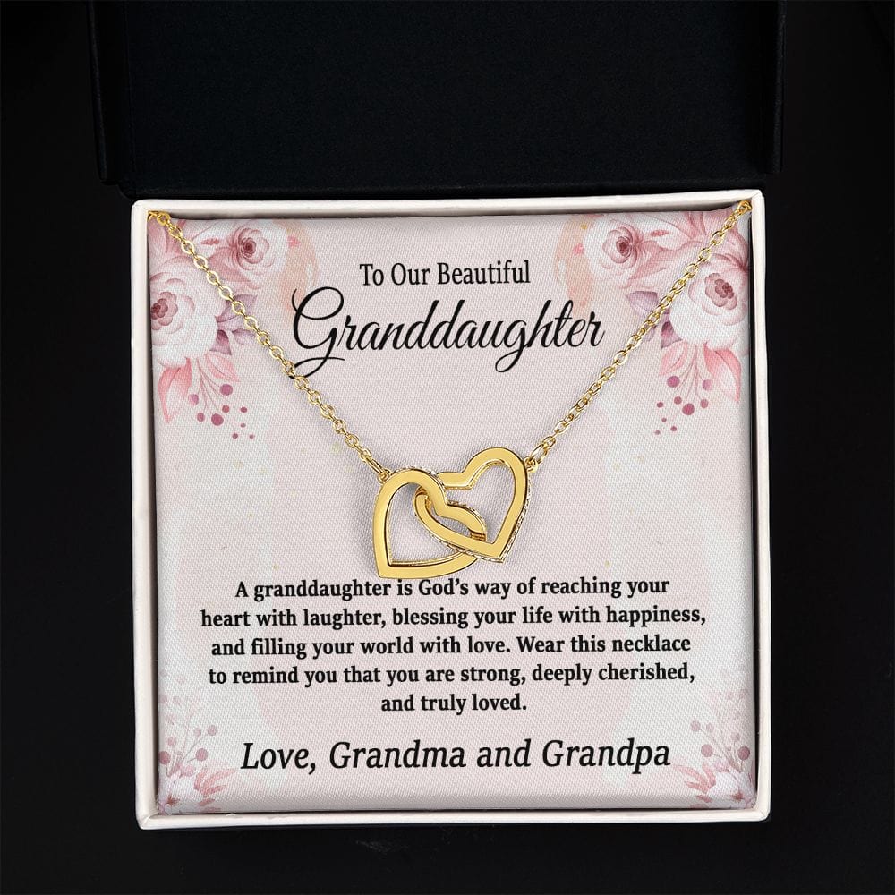 Interlocking Hearts Necklace for Granddaughter | To My Beautiful Granddaughter | Interlocking Hearts Necklace | Granddaughter Present /To My Granddaughter Gift