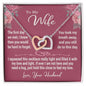 To My Wife Gift Necklace, Interlocking Hearts Necklace with Loving Message Card