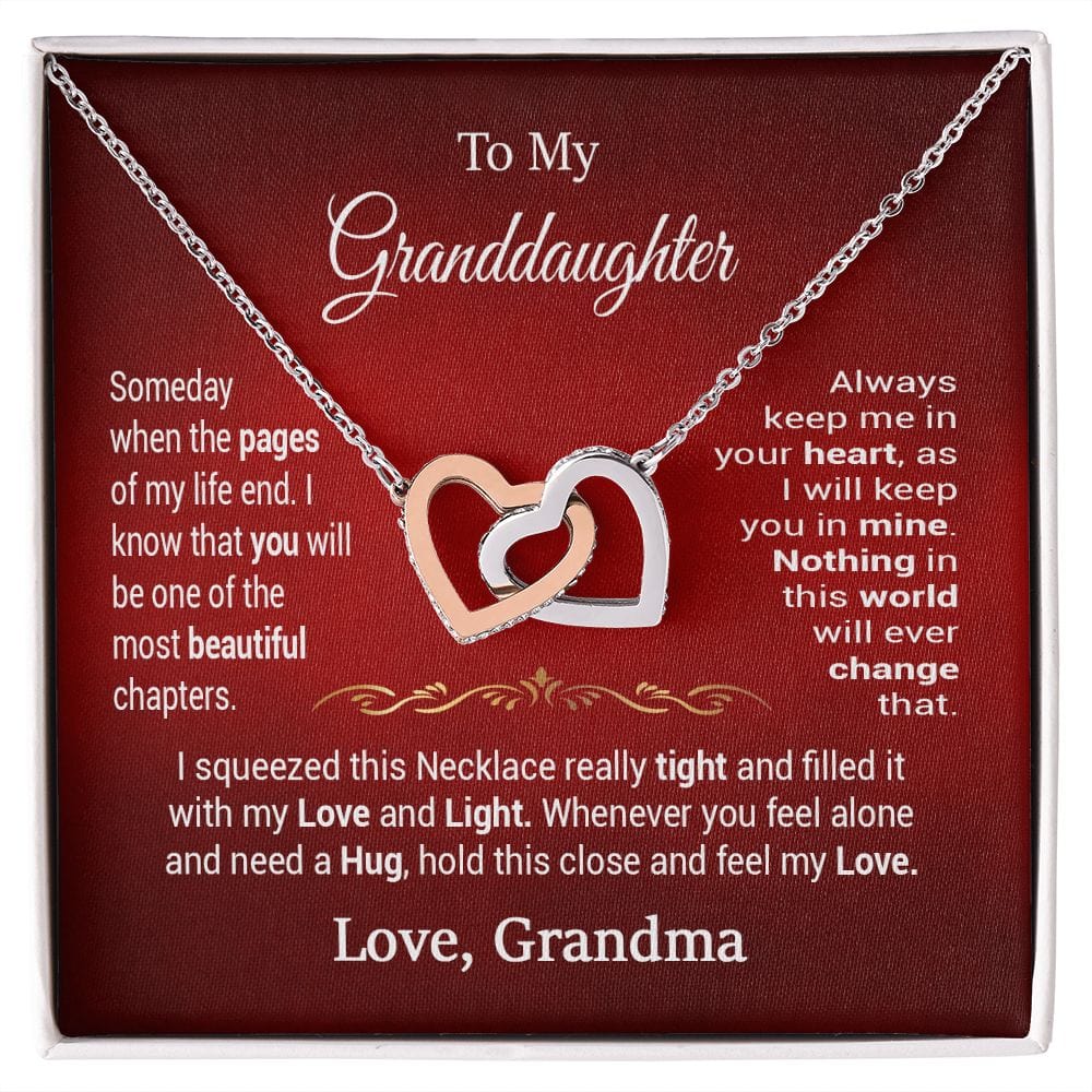 Granddaughter Interlocking Hearts Necklace from Granddma / To My Granddaughter Gift Necklace