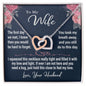 To My wife Gift Necklace, Interlocking Hearts Necklace with Beautiful Message Card