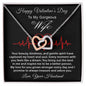 Happy Valentine's Day Gift Necklace To My Gorgeous Wife, Interlocking Hearts Necklace for Wife from Husband, To My Wife Necklace