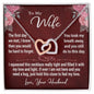 To My Wife Gift Necklace, Interlocking Hearts Necklace with Loving Message Card
