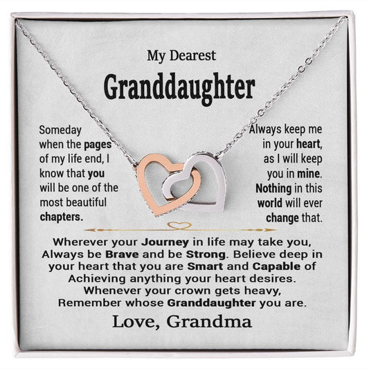 My Dearest Granddaughter Interlocking Hearts Necklace from Grandma / To My Granddaughter