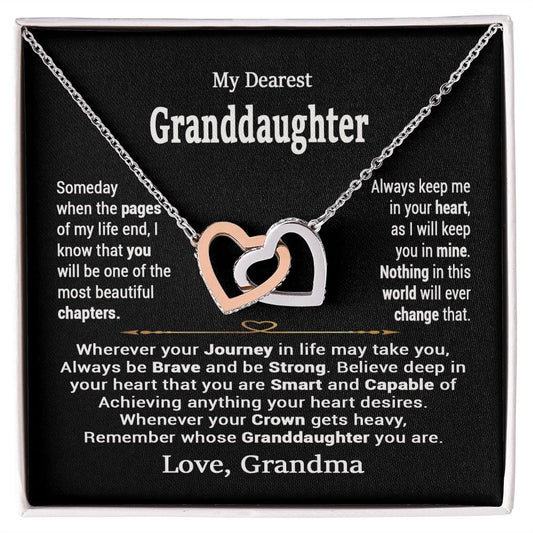 My Dearest Granddaughter Interlocking Hearts Necklace from Grandma / To My Granddaughter