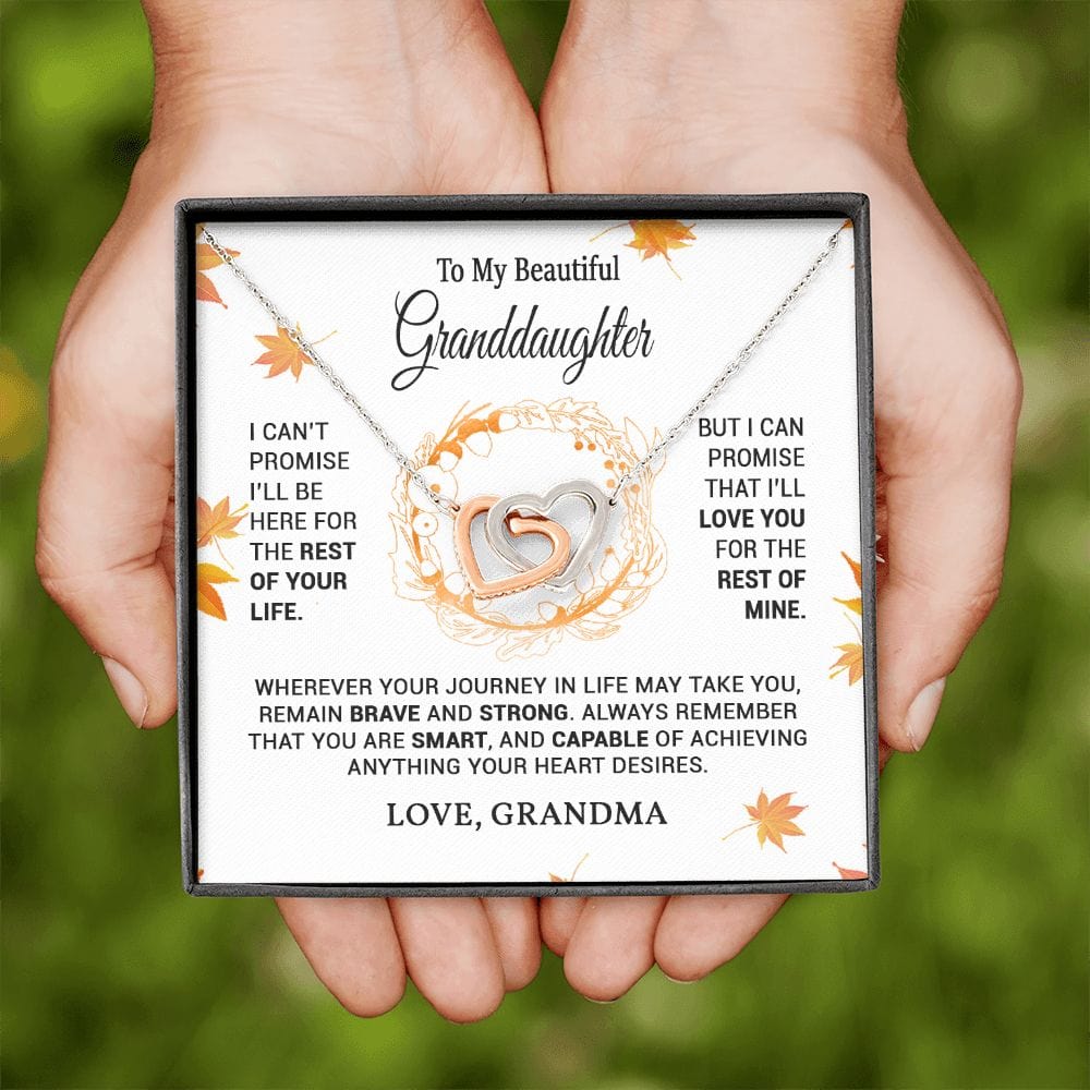 To My Granddaughter Interlocking Hearts Necklace / Graddaughter Gift from Grandma