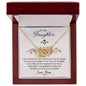 To My Daughter Gift Necklace with Hearfelt Message Card, Interlocking Hearts Necklace
