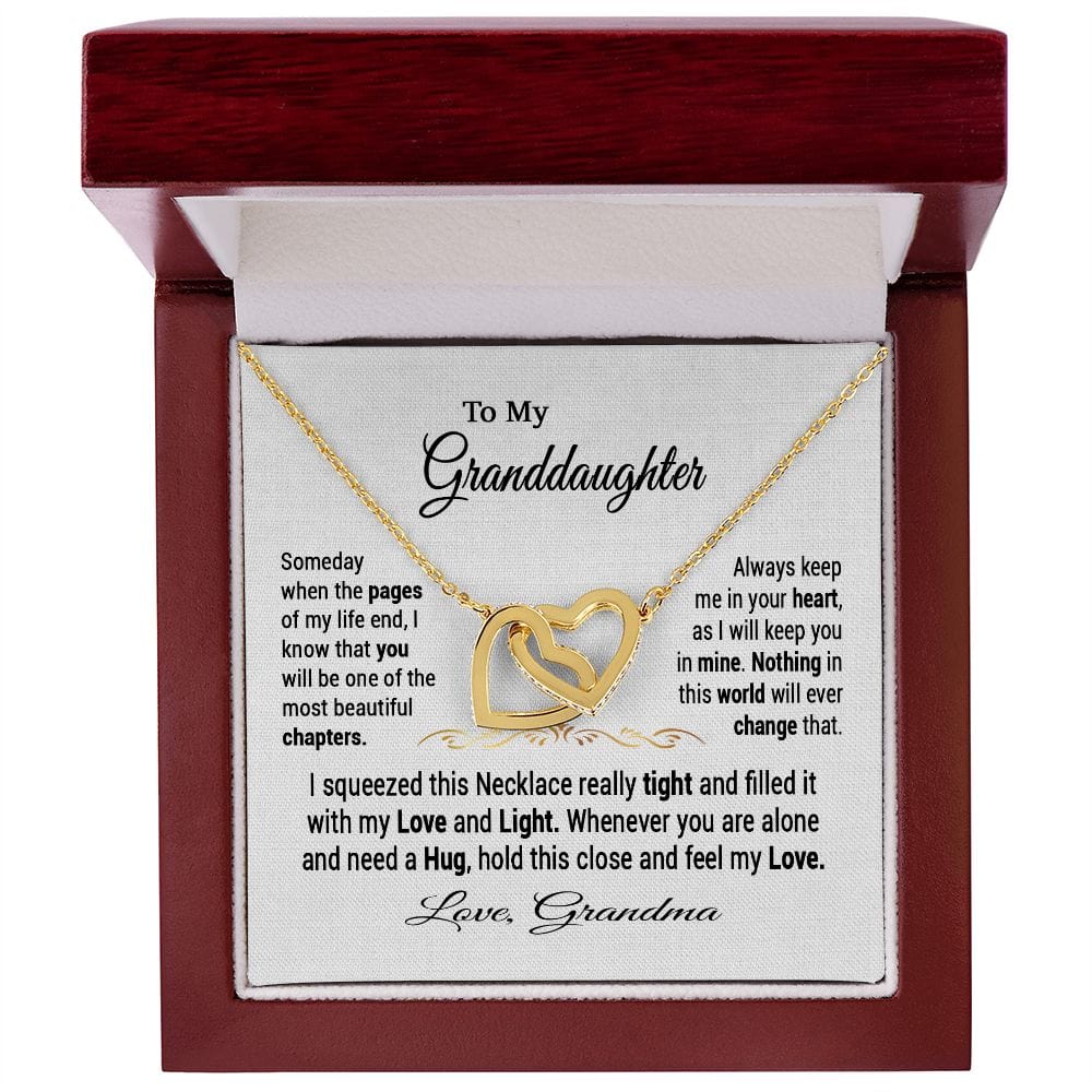 To My Granddaughter Gift Necklace from Grandma / Interlocking Hearts Necklace